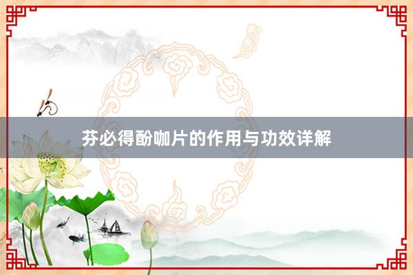 芬必得酚咖片的作用与功效详解